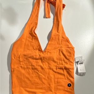orange halter top